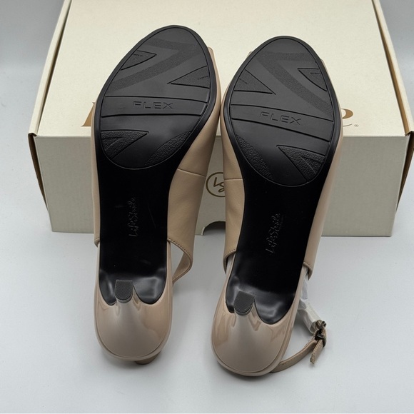 LifeStride Teller Taupe Peep Toe Heels Sz 10W - Picture 5 of 7